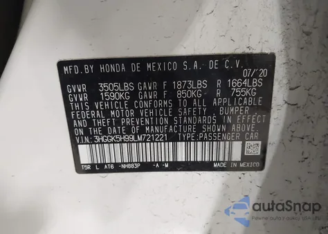 2020 Honda Fit Ex-L из США, поврежденный, VIN 3HGGK5H99LM721221